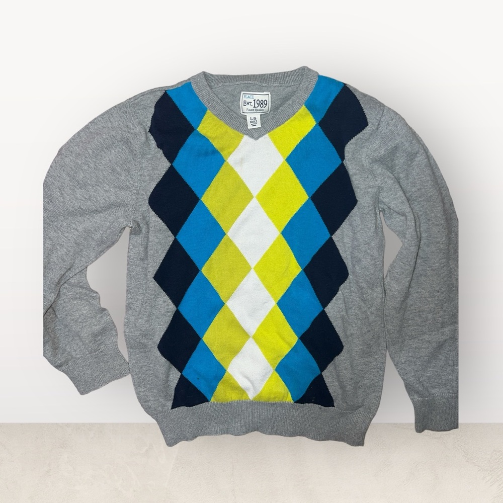 CHILDRENS PLACE | V NECK LONG SLEEVE PATTERN SWEATER